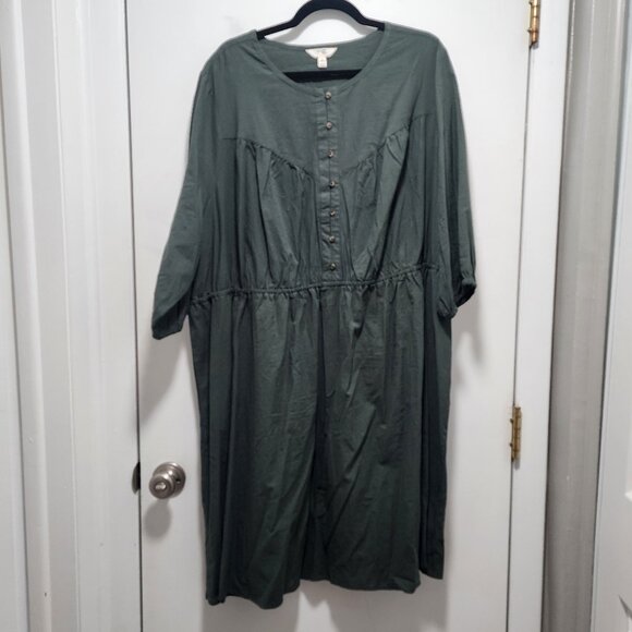 NWOT Terra & Sky Size 3x Button Front Dress - Picture 2 of 4